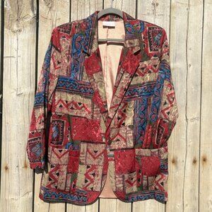 Vintage Emblem Tapestry Blazer  Size M